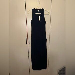 NWT James Perse Cotton Navy Maxi dress with pockets Size 2